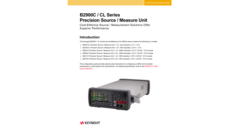 B2900C/CL Series Precision Source/Measure Unit